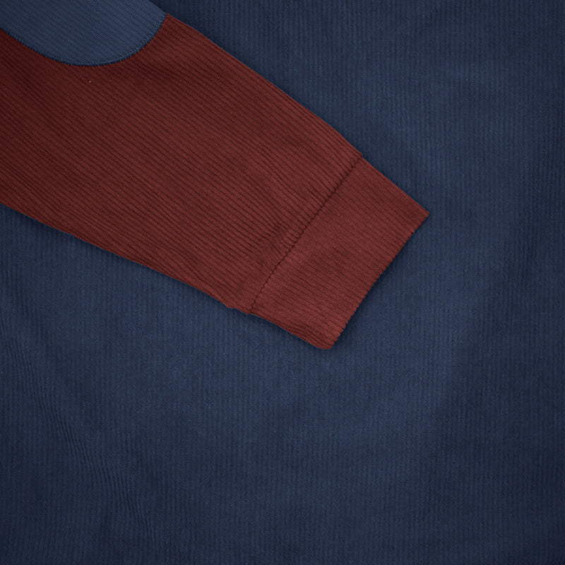 Henley Neck Corduroy Sweatshirt