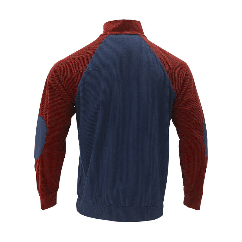 Henley Neck Corduroy Sweatshirt