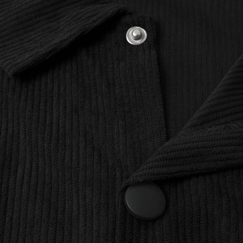 Casual Corduroy Snap Button Long Sleeve Shirt