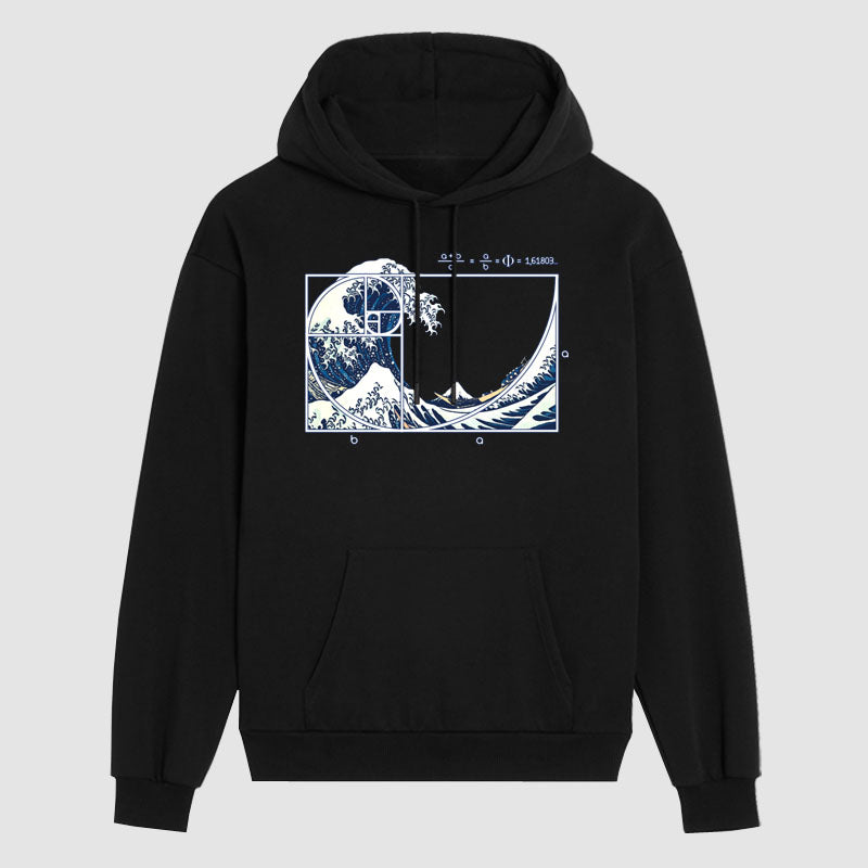 Japan's Kanagawa Surf Fibonacci Hoodie