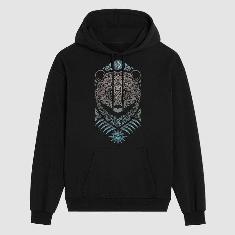 Viking Bear Black Hoodie