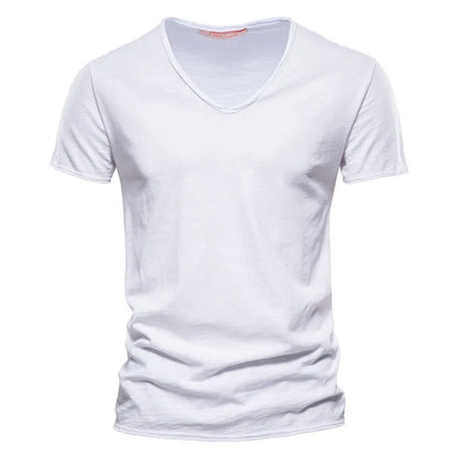 Men's Casual Bamboo Cotton V-Neck Short Sleeve T-Shirt