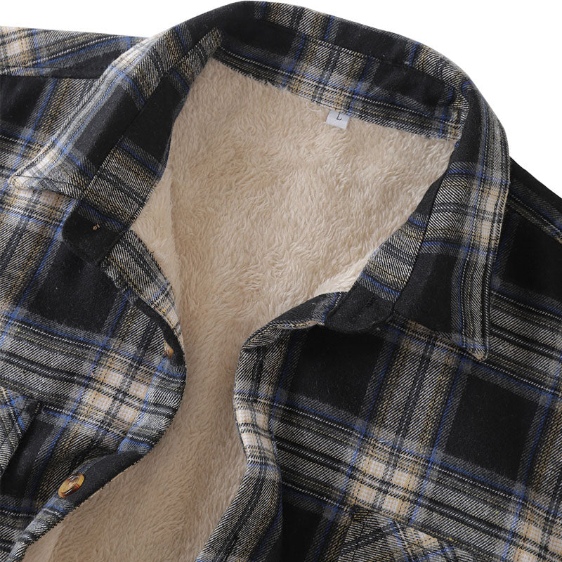 flannel plaid thick shirt jacket