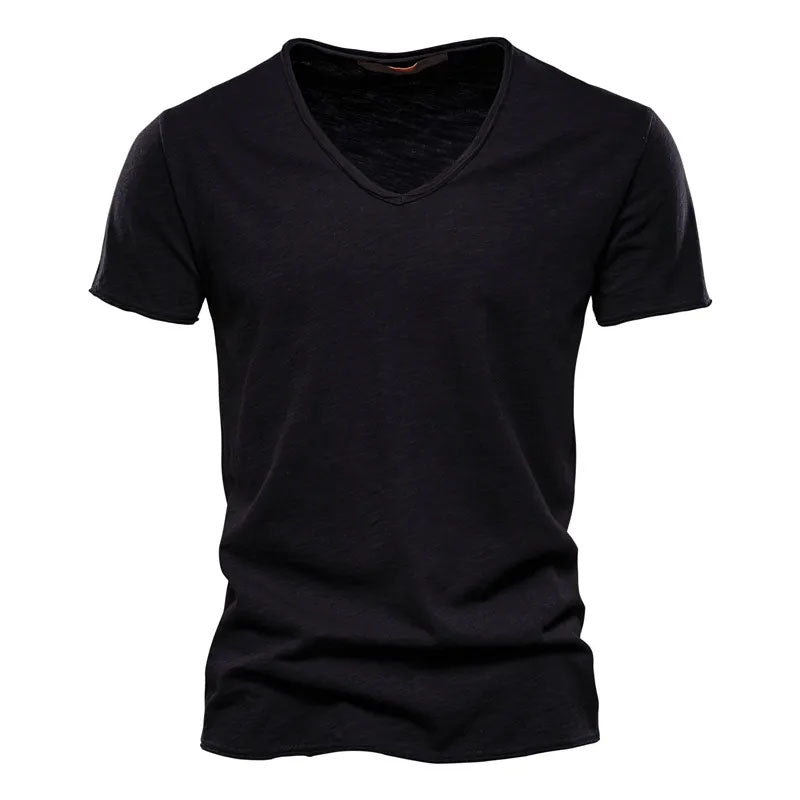 Men's Casual Bamboo Cotton V-Neck Short Sleeve T-Shirt