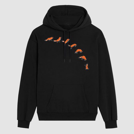  Funny  Fox  Black Hoodie