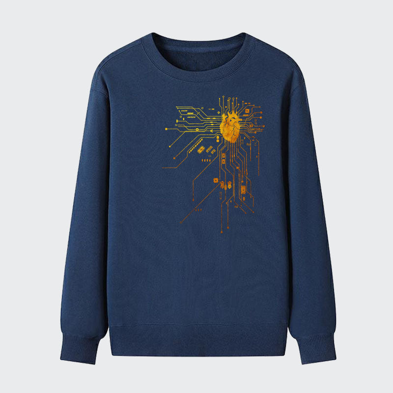 Men Gold Edition Heart Graphic Cotton Sweatshirt