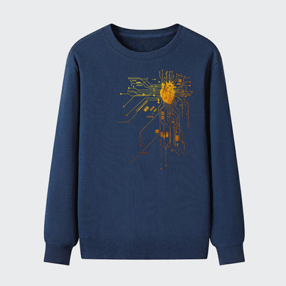 Men Gold Edition Heart Graphic Cotton Sweatshirt