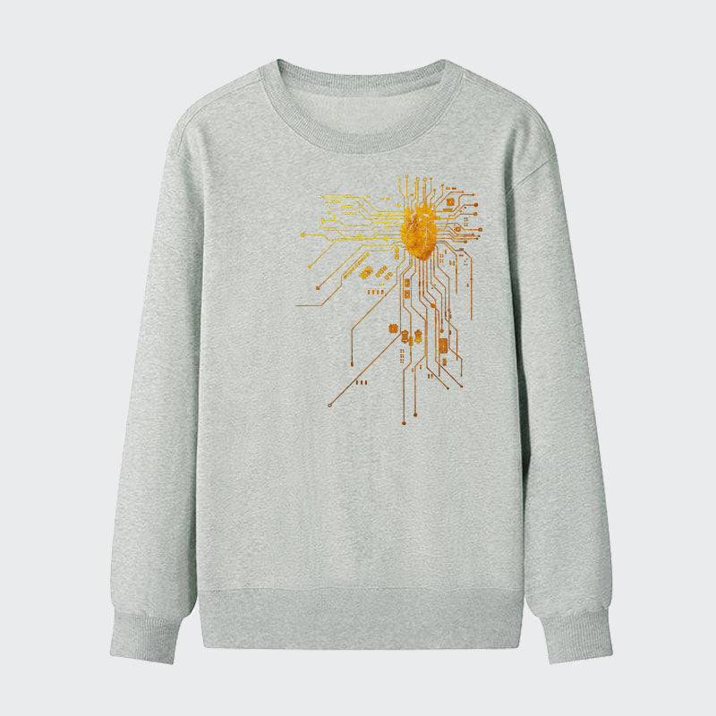 Men Gold Edition Heart Graphic Cotton Sweatshirt