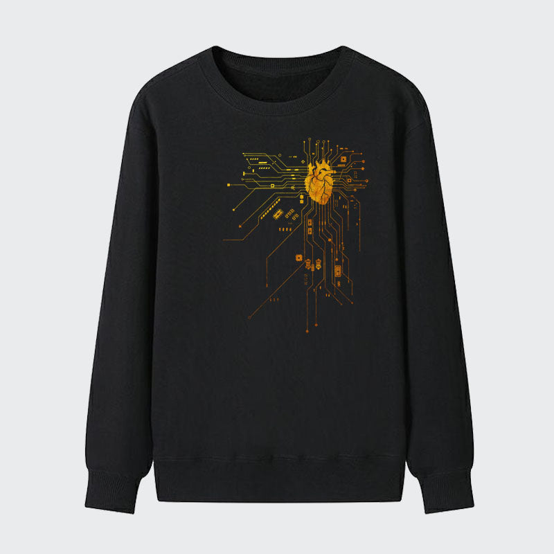 Men Gold Edition Heart Graphic Cotton Sweatshirt