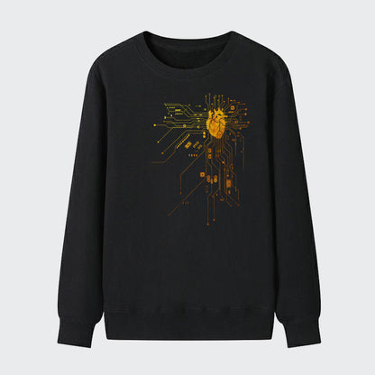 Men Gold Edition Heart Graphic Cotton Sweatshirt