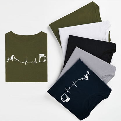 Beer Heartbeat Mountain  T-Shirt