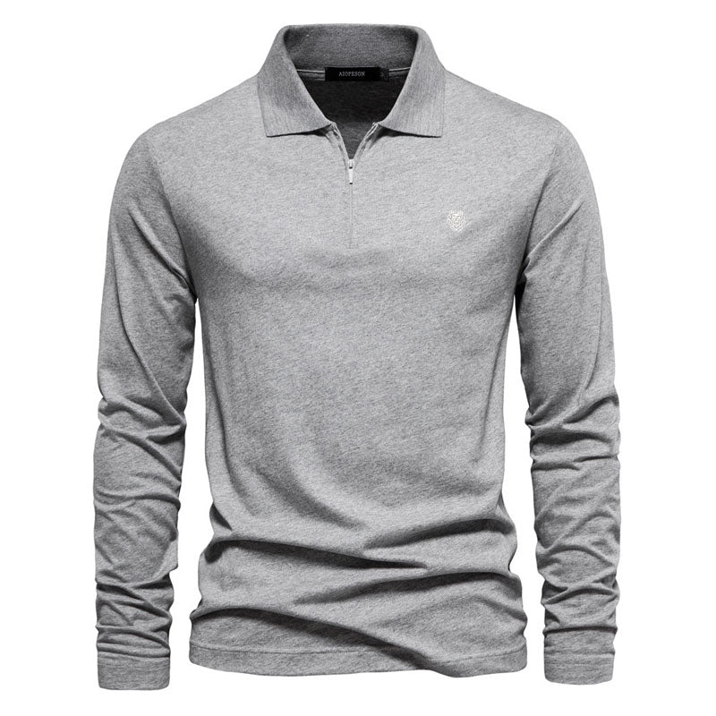 Essentials Zip Paul Neck Long Sleeve Top