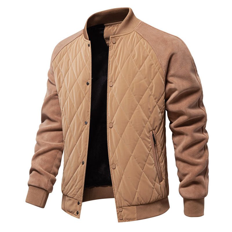 Men's Fleece Thickened Quilted Casual Top Jacket