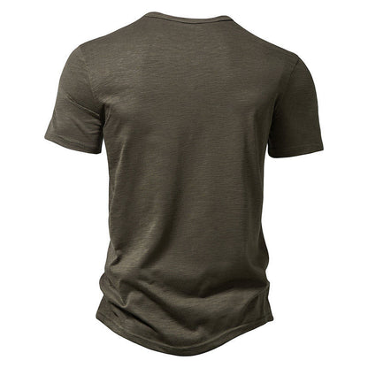 Henley  Slub Cotton T-Shirt