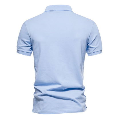 Men's High Quality 100% Cotton Casual Versatile Embroidered Polo Shirt