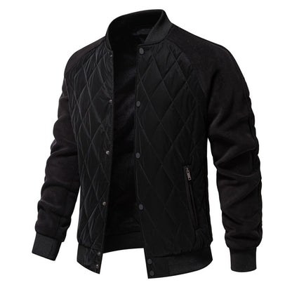 Men's Fleece Thickened Quilted Casual Top Jacket