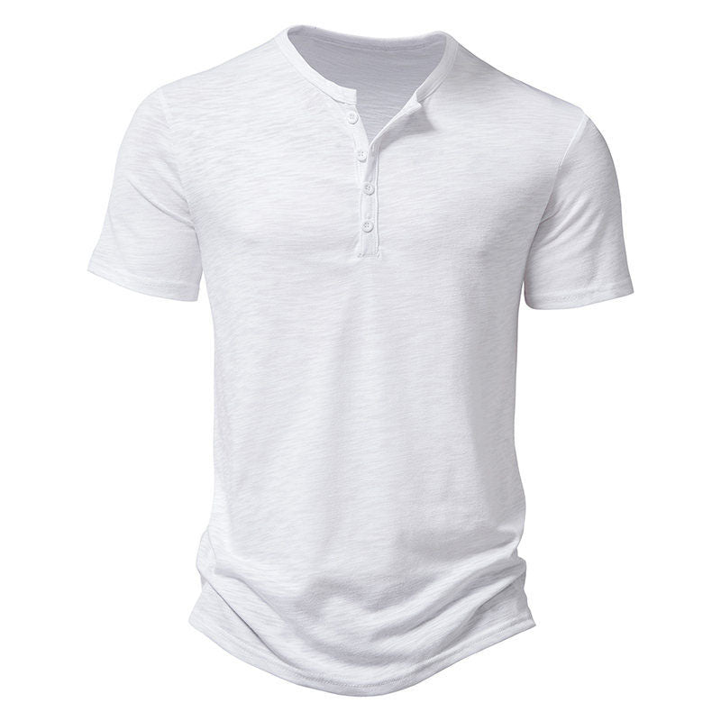 Henley  Slub Cotton T-Shirt