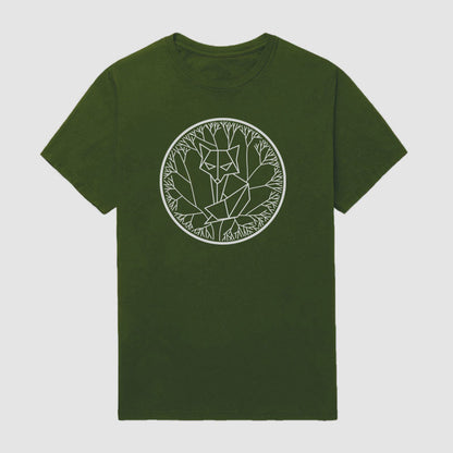 Men Outdoor Forest Fox Tree Short Sleeve T-Shirt