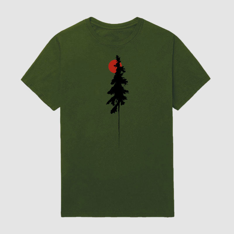 Men Minimal Pine Sun Short Sleeve T-Shirt