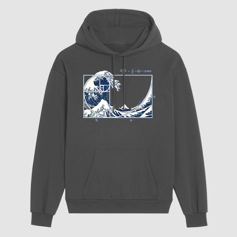 Japan's Kanagawa Surf Fibonacci  Hoodie