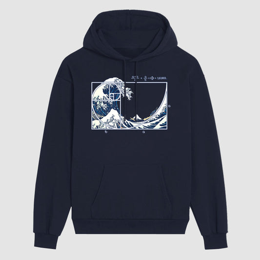 Japan's Kanagawa Surf Fibonacci  Hoodie