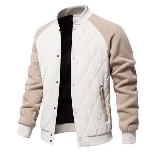 Men's Fleece Thickened Quilted Casual Top Jacket