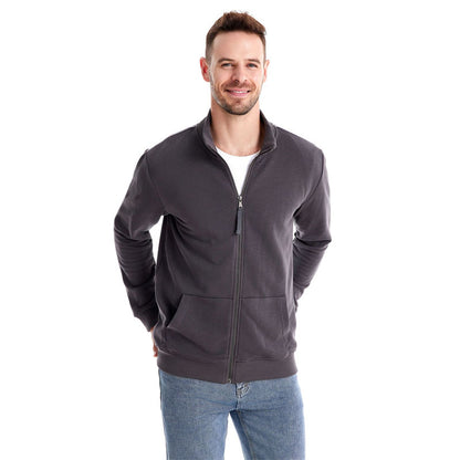 Men's Athleisure Stand Collar Zipper Contrast Cardigan Jacket