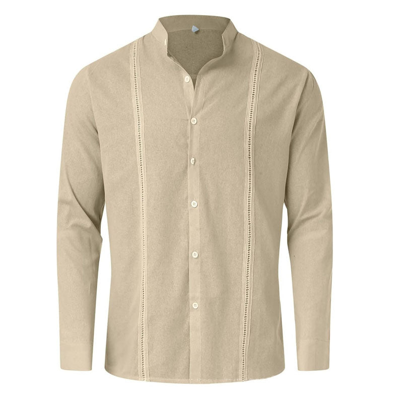 Casual  Cotton And Linen  Long-Sleeved Shirt