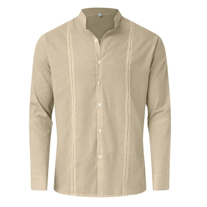 Casual  Cotton And Linen  Long-Sleeved Shirt