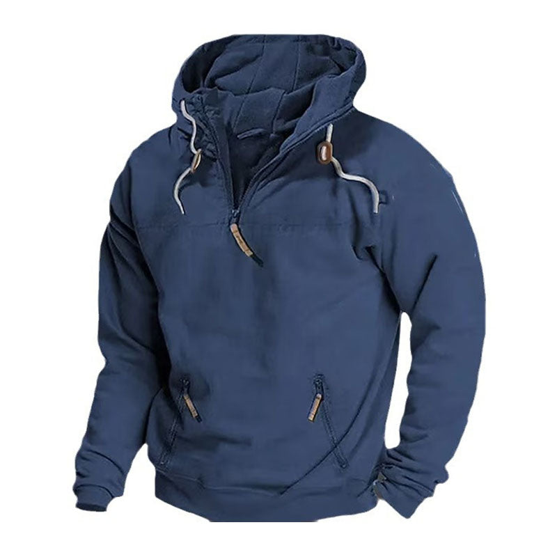 1/4 Zip Patch Pocket Essentials Hoodie