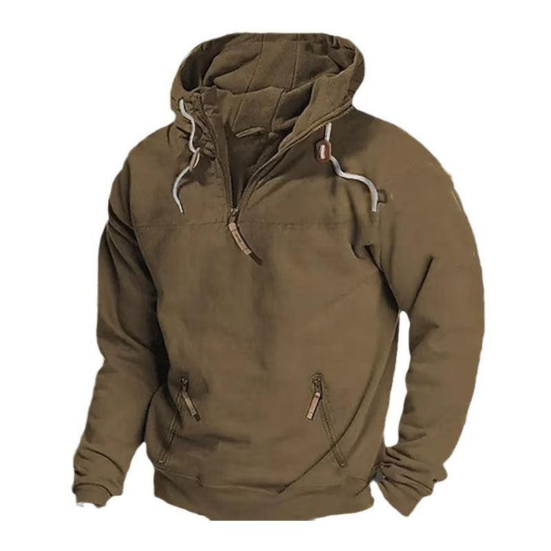 1/4 Zip Patch Pocket Essentials Hoodie