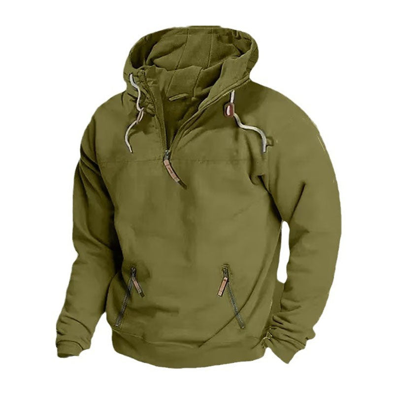 1/4 Zip Patch Pocket Essentials Hoodie