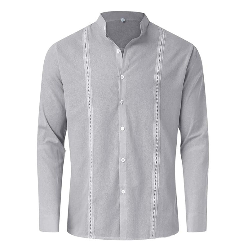 Casual  Cotton And Linen  Long-Sleeved Shirt