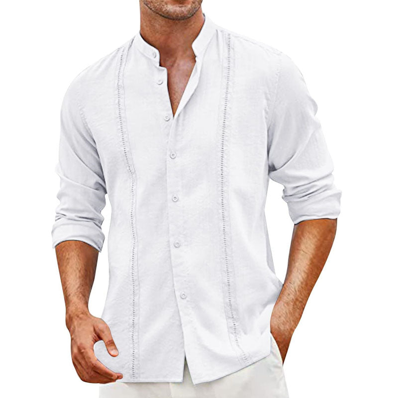 Casual  Cotton And Linen  Long-Sleeved Shirt