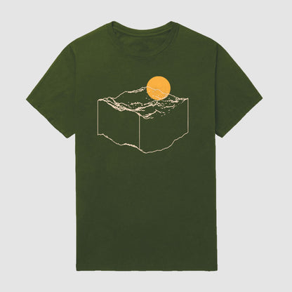 T-shirt à manches courtes pour homme Outdoor Mountain Book Sunset 