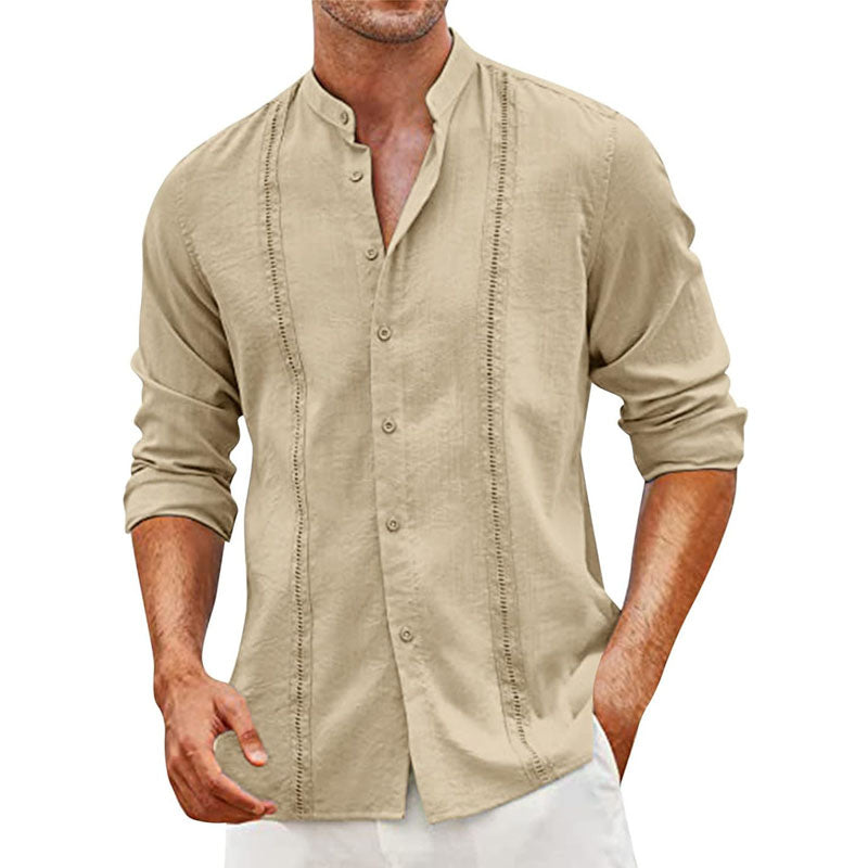 Casual  Cotton And Linen  Long-Sleeved Shirt