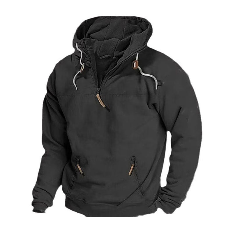 1/4 Zip Patch Pocket Essentials Hoodie