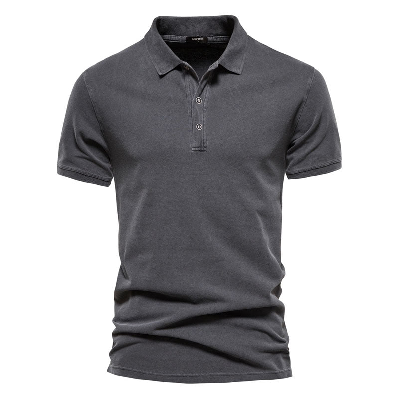 Men's High Quality Washed 100% Cotton Casual Versatile Polo Shirt