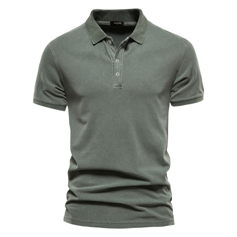 Men's High Quality Washed 100% Cotton Casual Versatile Polo Shirt