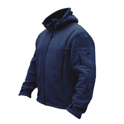  Outdoor Fleece Warm Tactical Hooded Jacket Coat