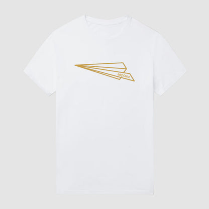 Gold Edition Minimal Paper Plane-Take Off Short Sleeve T-Shirt