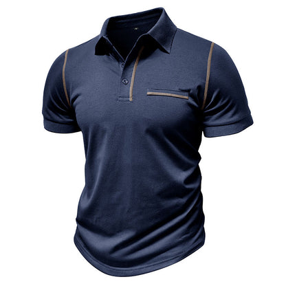 Men's Color Block POLO Short Sleeve T-Shirt