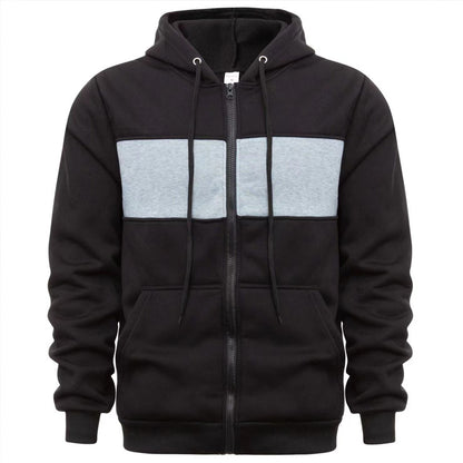 Men's Zip Color Block Cardigan Casual Hoodie Jacket