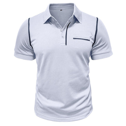 Men's Color Block POLO Short Sleeve T-Shirt