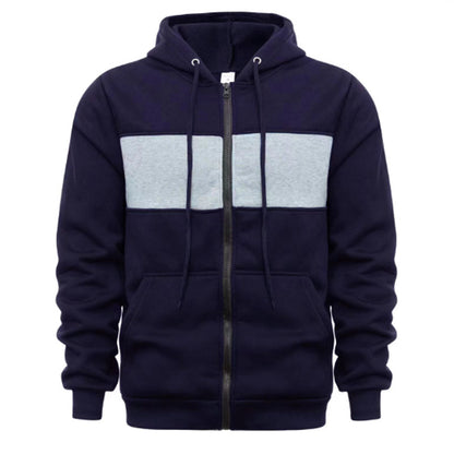 Men's Zip Color Block Cardigan Casual Hoodie Jacket