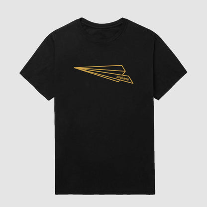 Gold Edition Minimal Paper Plane-Take Off Short Sleeve T-Shirt