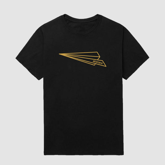 Gold Edition Minimal Paper Plane-Take Off Short Sleeve T-Shirt