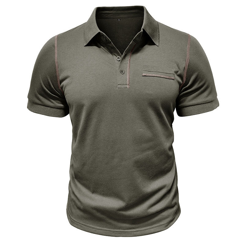 Men's Color Block POLO Short Sleeve T-Shirt