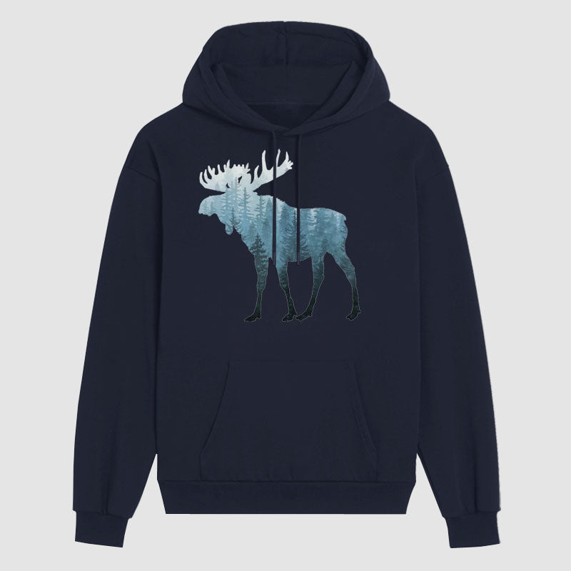 Forest  Moose  Hoodie