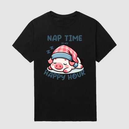 Funny Nap Time Is My Happy Hour Short Sleeve T-Shirt